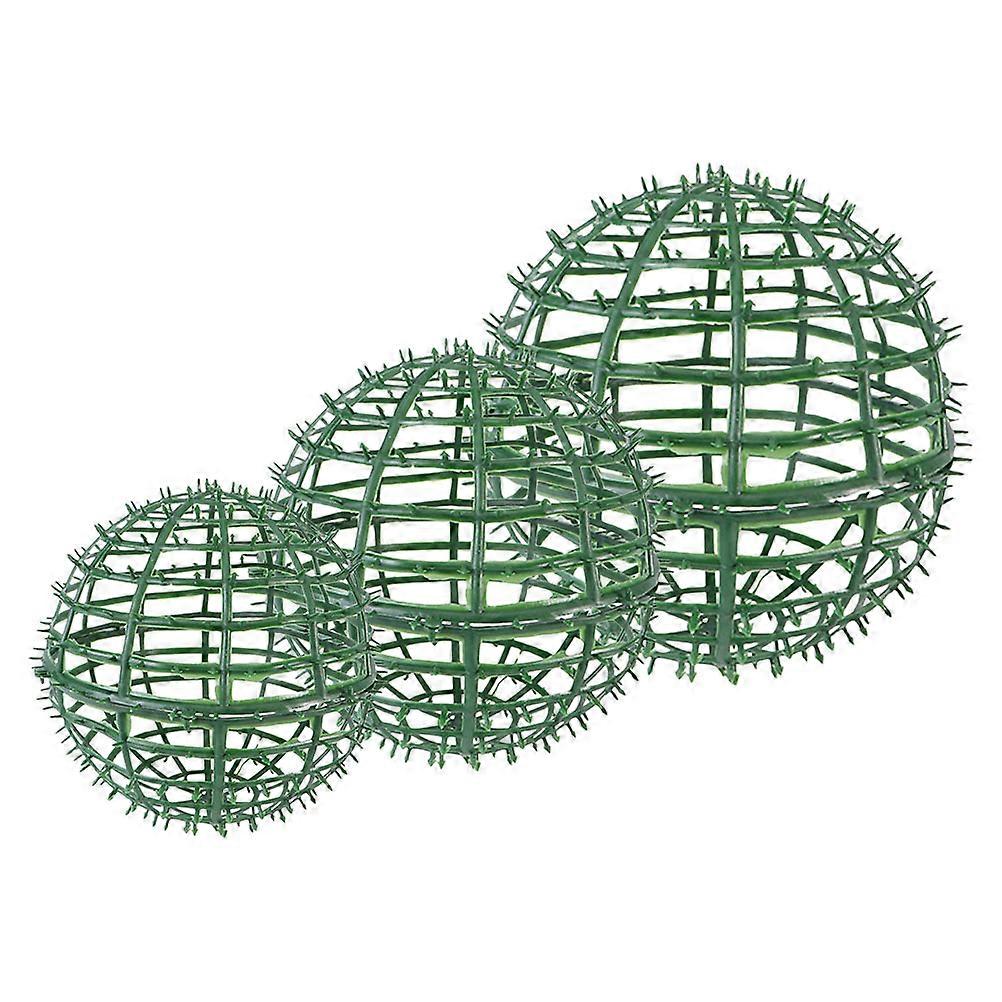 Green Topiary Ball Support Cage for Flower Arrangement Frame 3Pcs Set