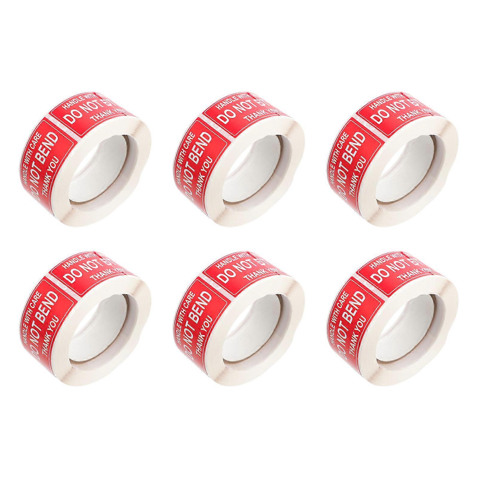6 Rolls Self Adhesive Warning Labels for Packaging and Transporting Fragile Items Easy to Use