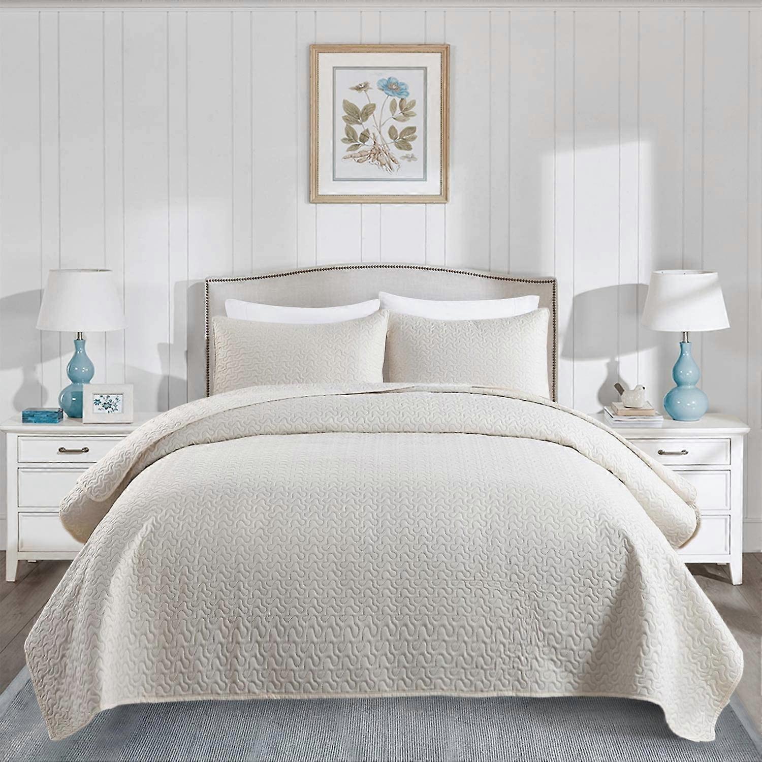 JML 3 Piece Quilt Set King Size - Soft Microfiber Lightweight Coverlet Bedspread,92"x104"