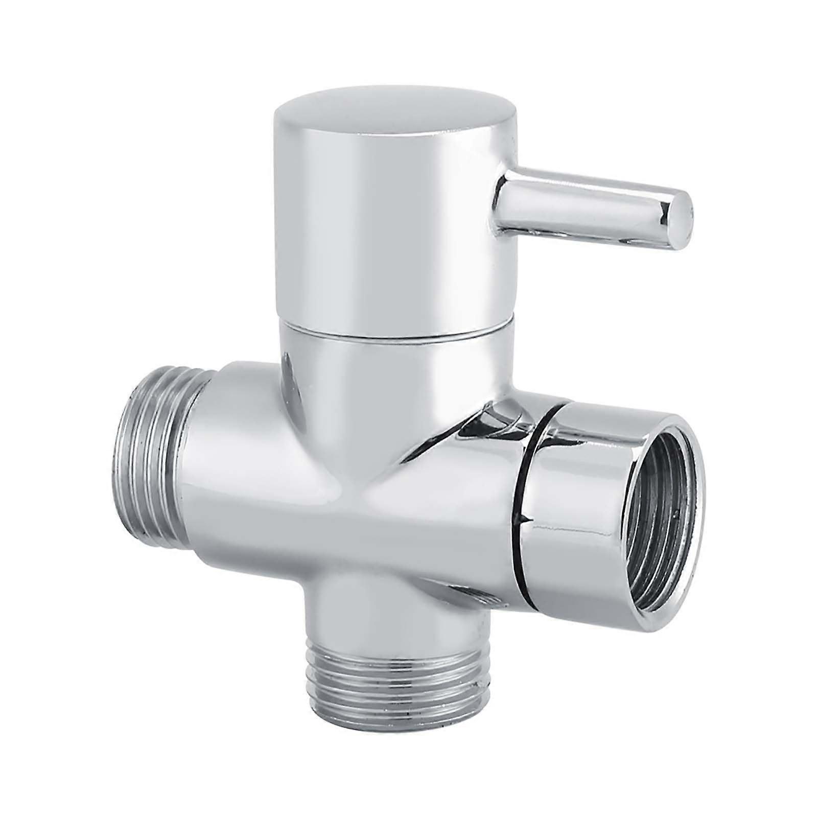 3 Way Shower Diverter Valve Solid Brass Chrome G1/2 Inch for Handheld and Fixed Shower Systems