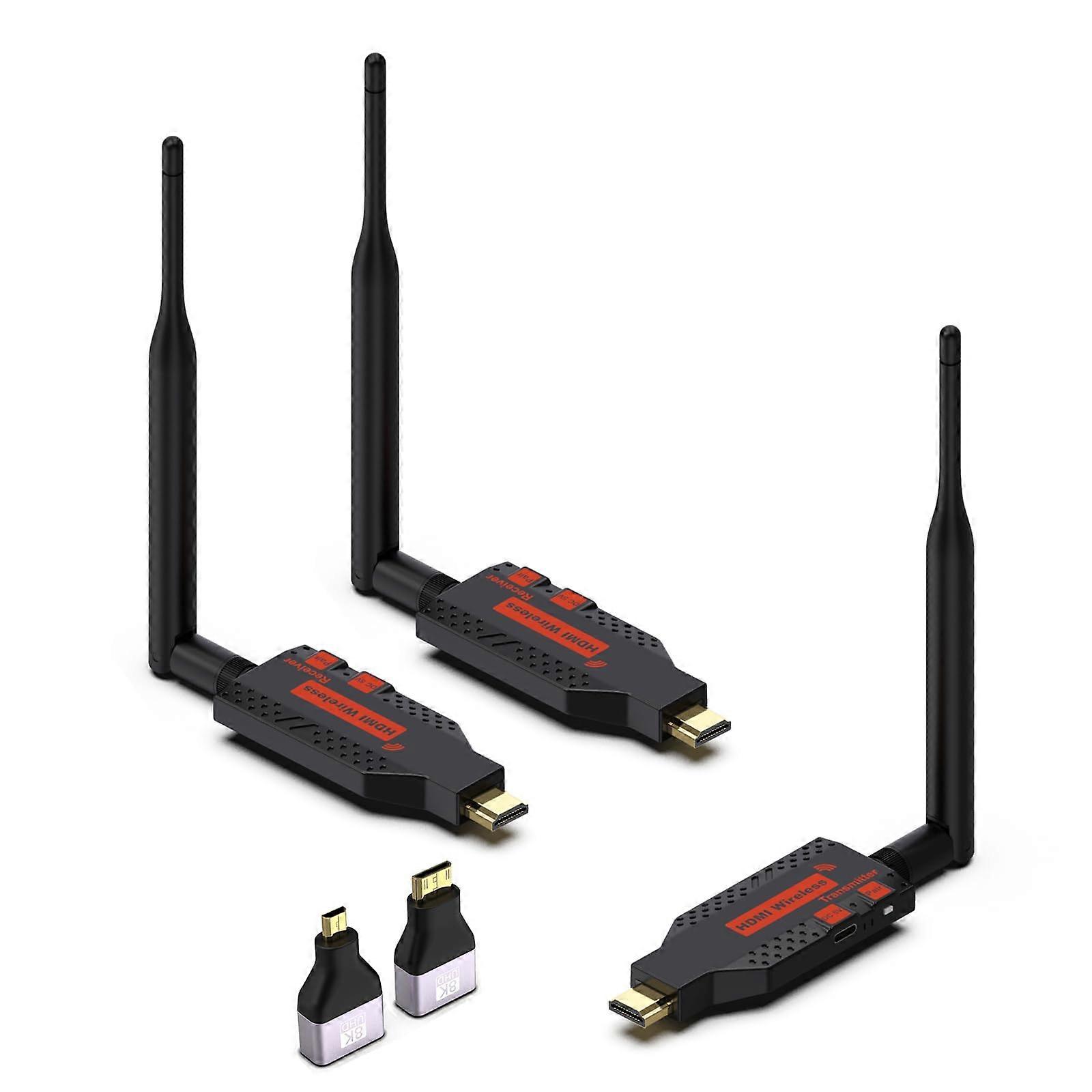 Wireless HDMI Transmitter and Receiver Kit 4K Input to 1080P DualScreen 330ft PlugandPlay 1TX+2RX