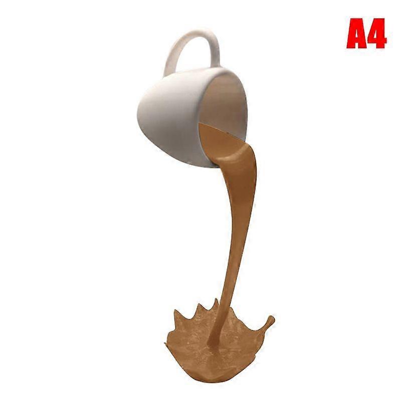 Floating Spilling Coffee Cup Sculpture Kitchen Decoration Spilling Magic Decor