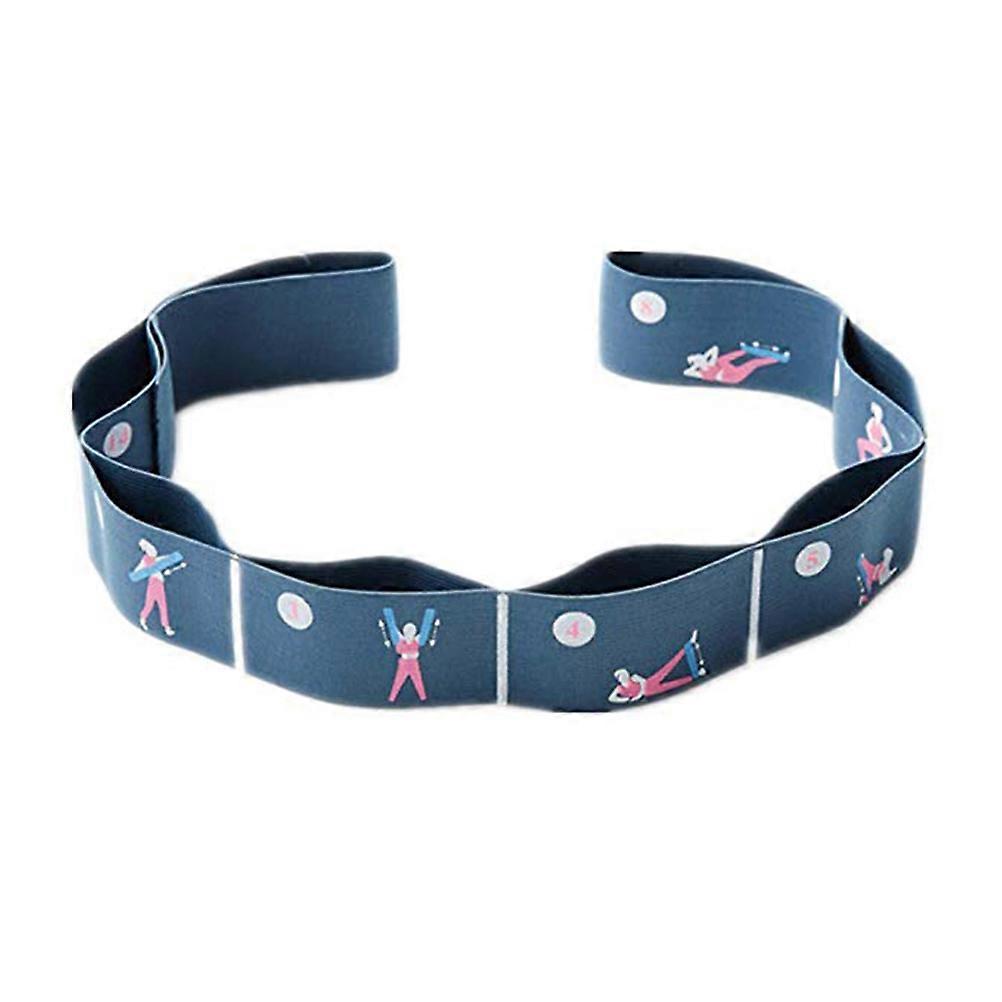 Adjustable Yoga Belt for Flexibility with 2Pcs Blue Resistance Loop Bands