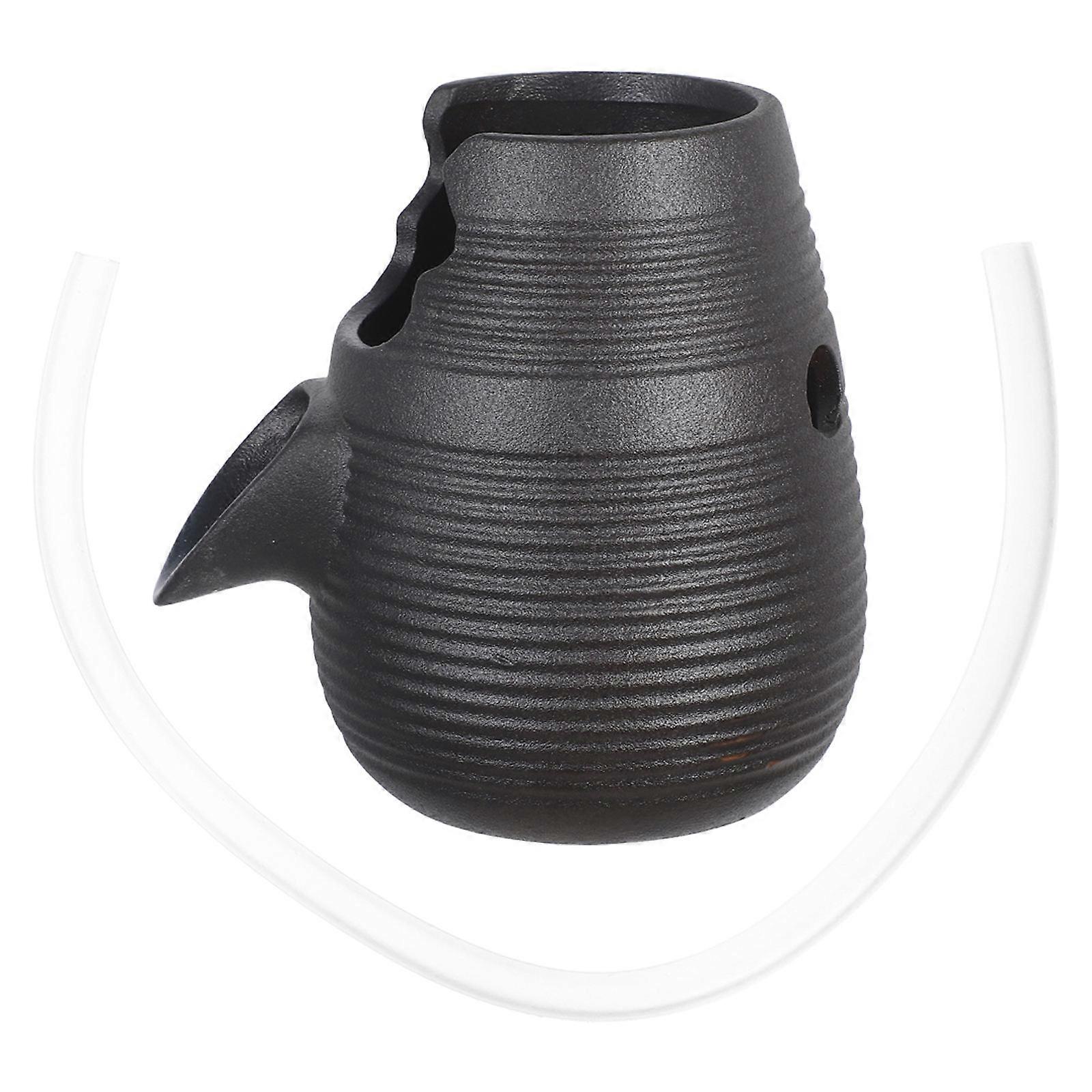 Black Garden Ceramic Waterfall Fountain Circulating Water 1Set