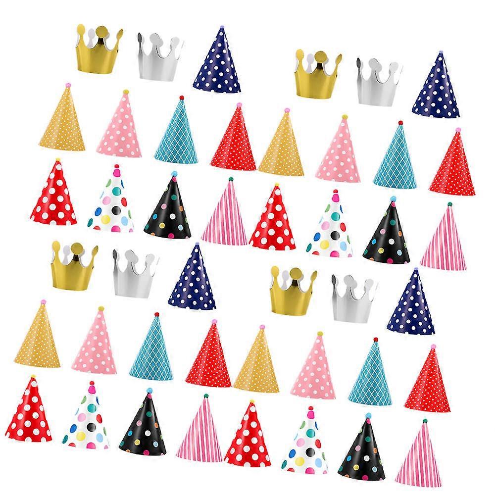 Birthday Hat Paper Cap for Party Use 44Pcs Assorted Supplies