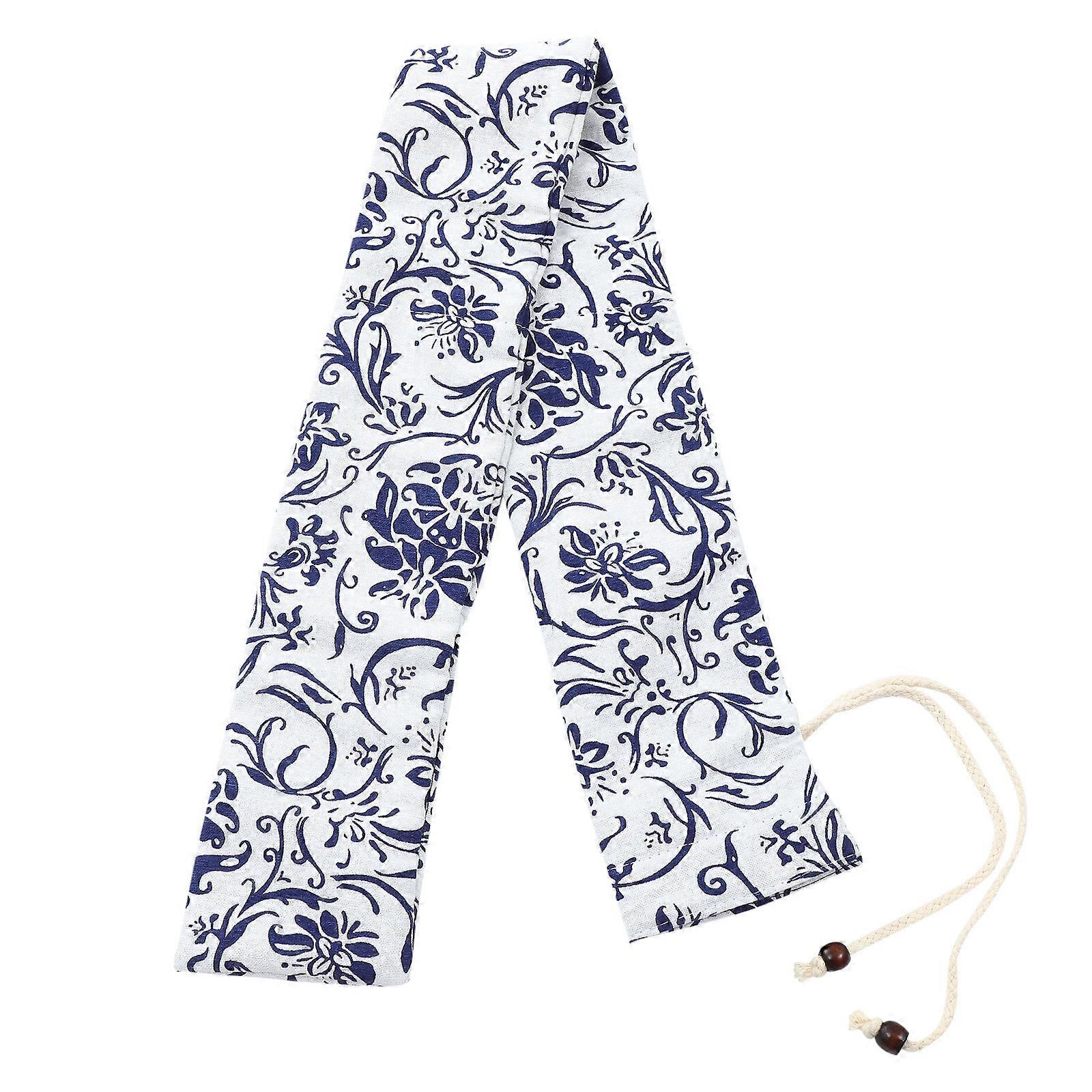 Flute Storage Container Beige Cotton Cloth Rectangular Formal Occasions 1Pcs