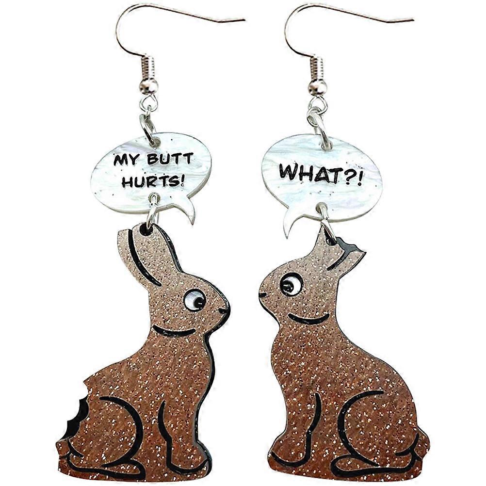 Acrylic Bunny Earrings Easter Eardrop for Decoration 2Pairs Multi Color