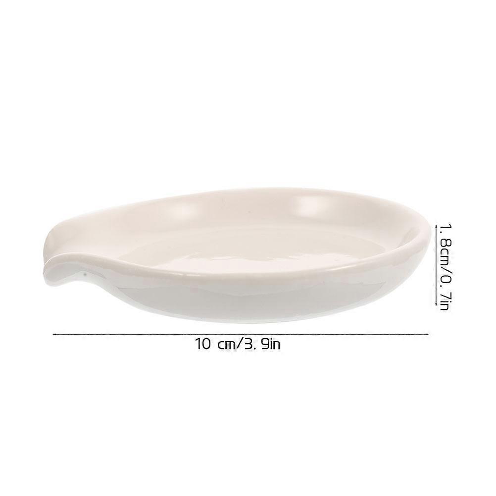 Ceramic Spoon Rest Kitchen Countertop Holder for Storage 2Pcs Set