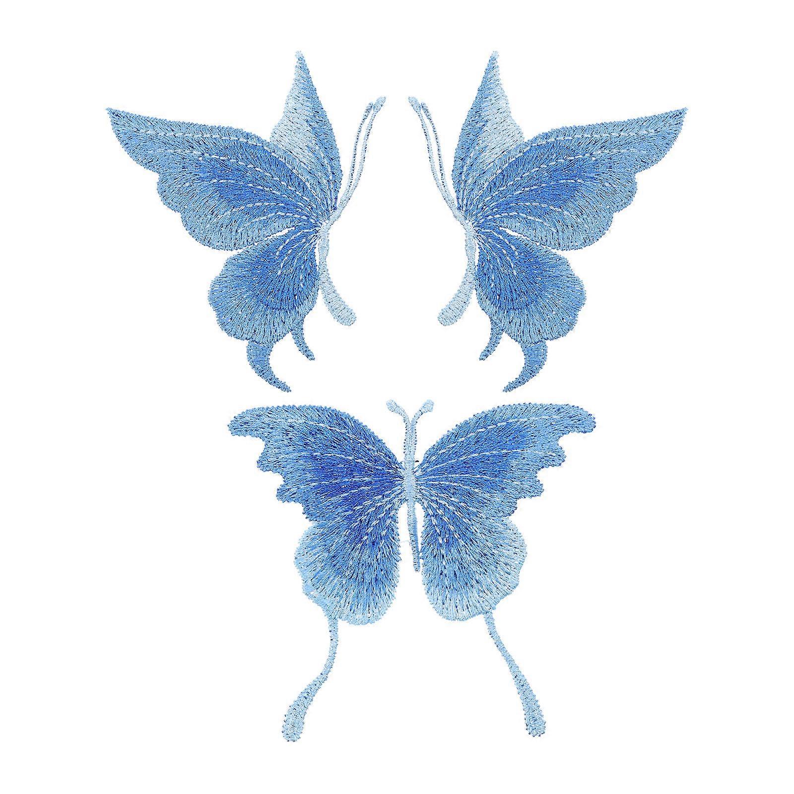 Colored Butterflies Embroidered Patch for DIY Decoration 3Pcs