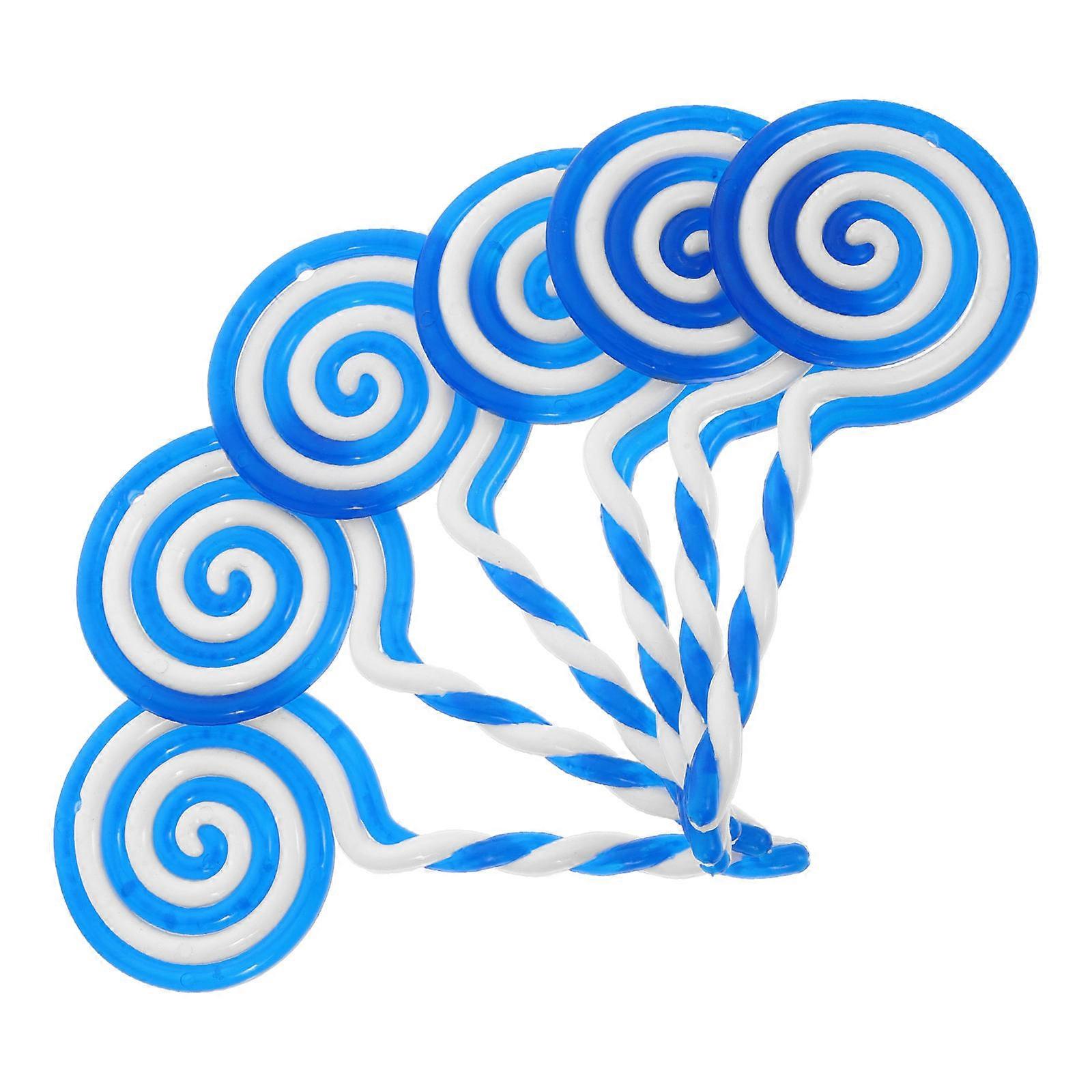 Candy Props Simulation Lollipop Models for Decoration with 6 Blue Pieces