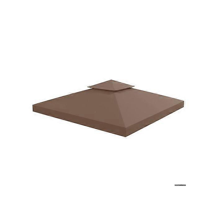 Outsunny 3x3 m Double-Tier Canopy Top Replacement-Coffee