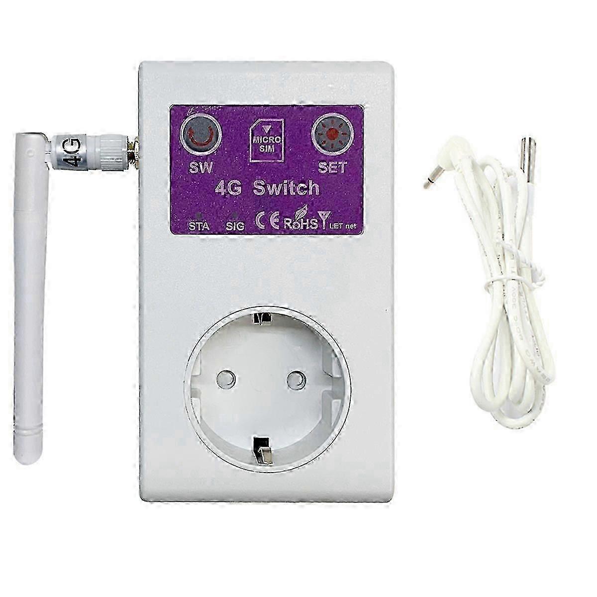 4G Smart Plug | GSM SMS Remote Control Switch | Temperature Sensor | 16A Home Outlet