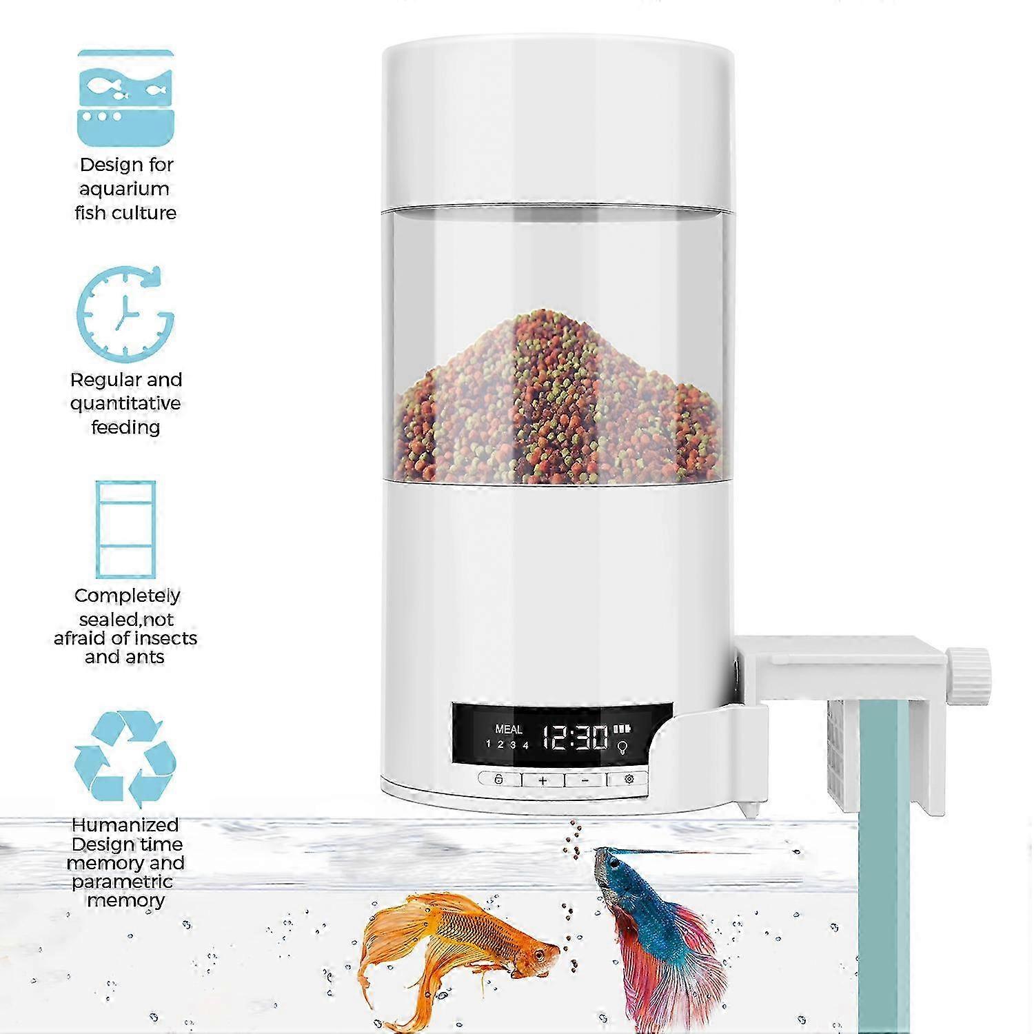 500ml Automatic Fish Feeder - Timer for Aquarium Tank - USB Powered 26-27s