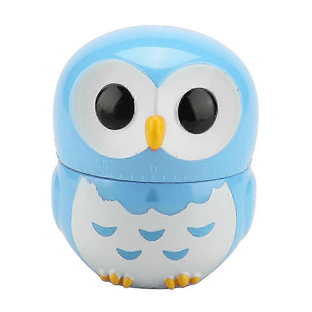 Cute Owl Shape Kitchen Manual Timer Mechanical Home Cooking Counters Clock(Blue) 25-26s