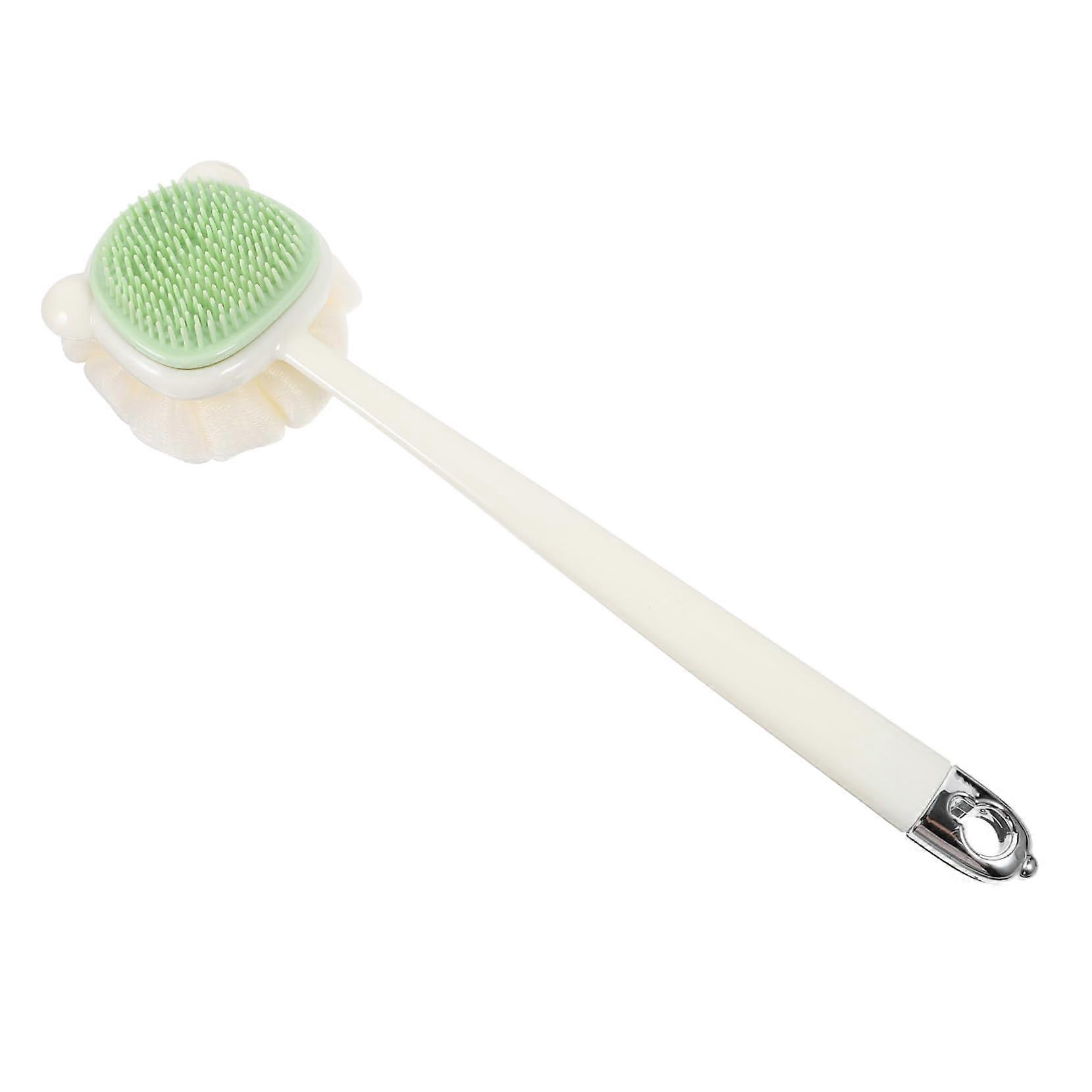 Bath Brush with Long Handle DualSided Back Scrubber for Shower Gentle Exfoliation
