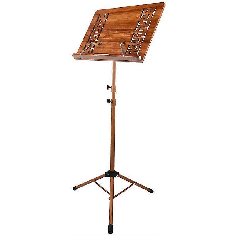 Adjustable Bamboo Music Stand, Height Adjustable Foldable Sheet Holder for Guitar Violin Ukulele