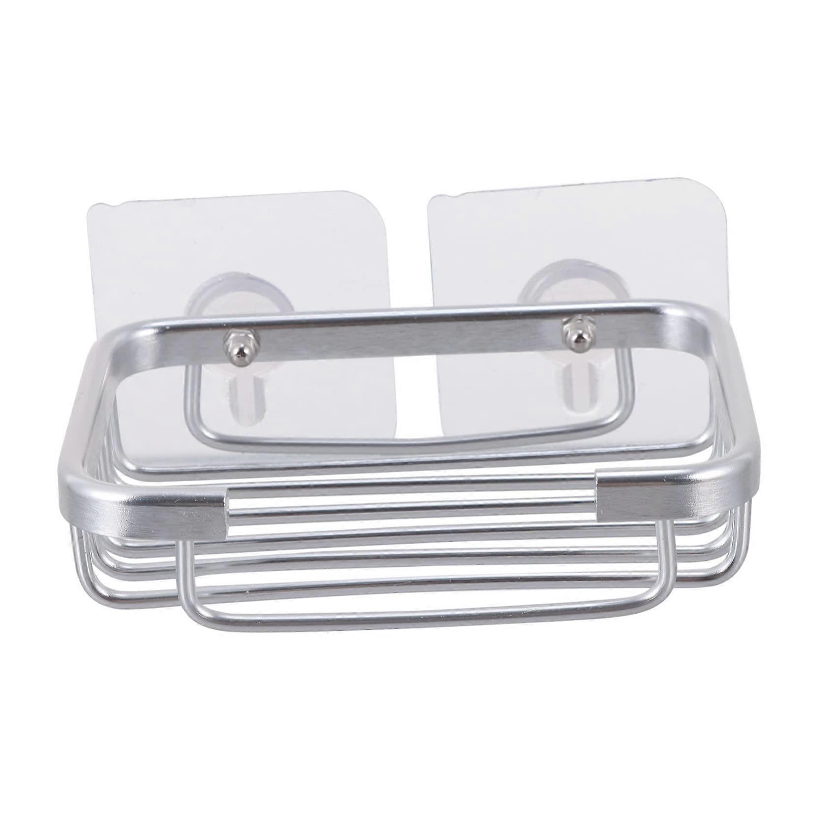 Self Draining Soap Dish Wall Mounted No Drill Adhesive Holder for Bathroom and Kitchen Storage