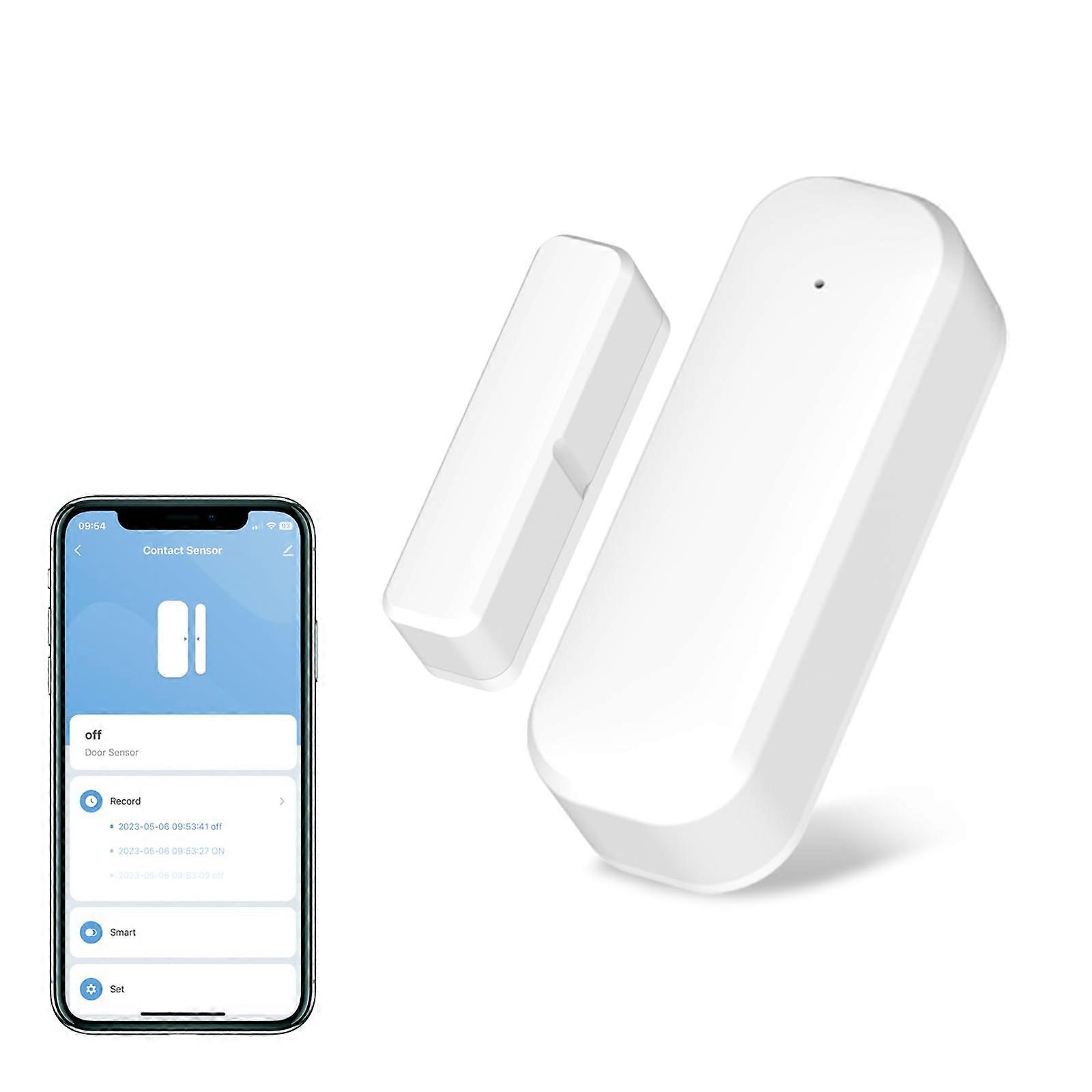 Smart WiFi Door and Window Sensor 2 Pack, App Control, Instant Alerts, Compatible with Alexa and Google