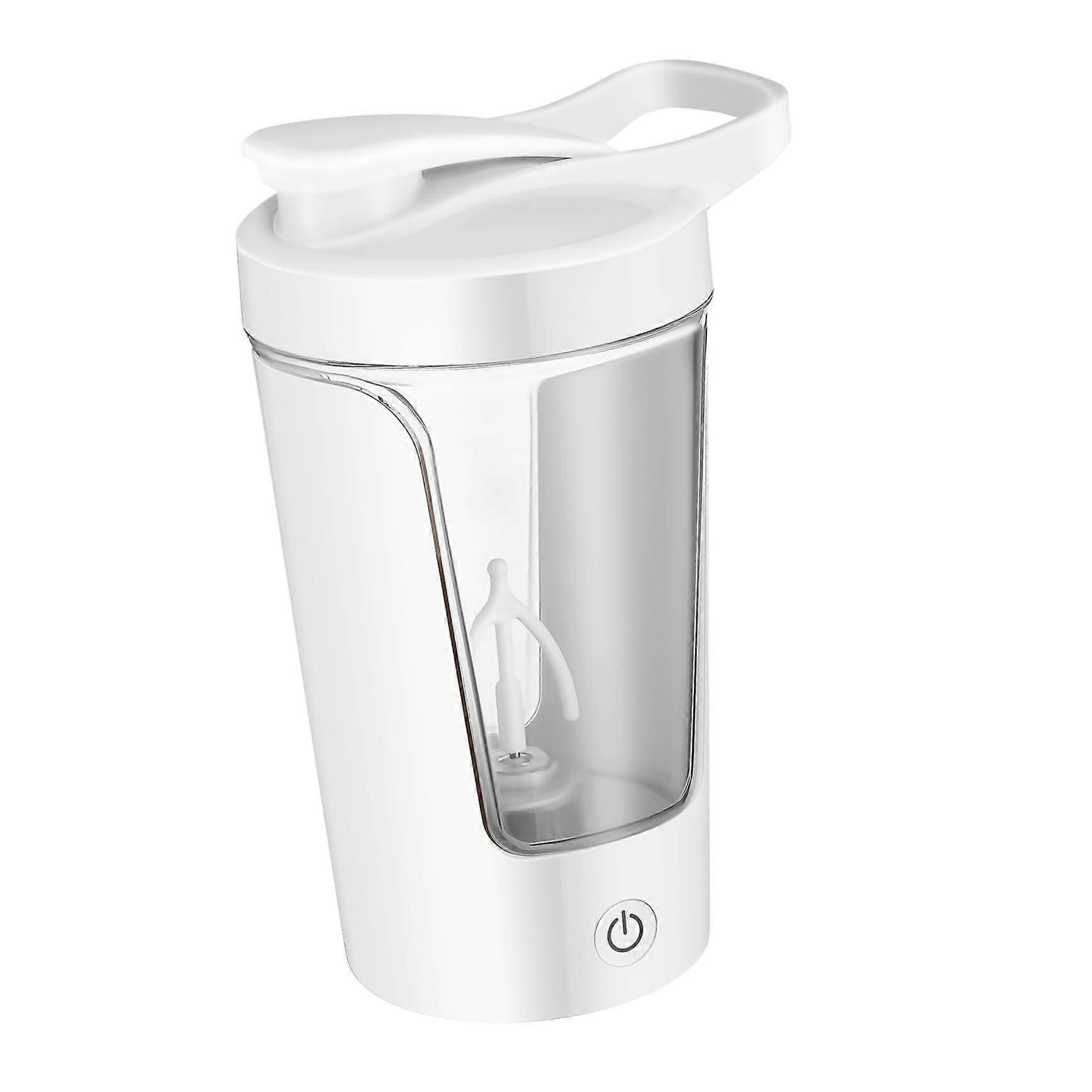 Electric Protein Shaker Bottle with Automatic Stirring, Rechargeable Coffee Mug, Even Mixing, White