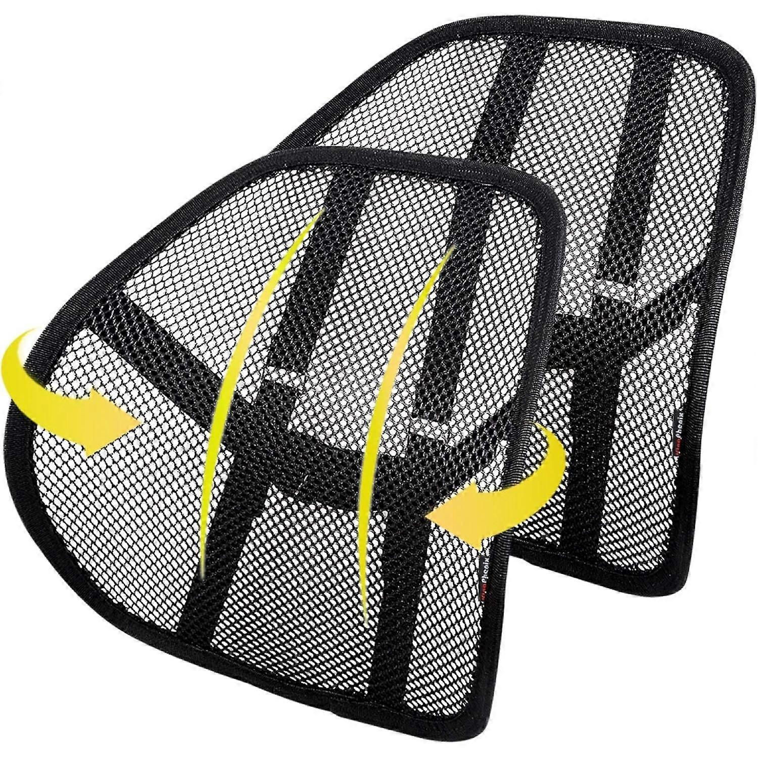 Lumbar Support (2 Pack) with Breathable Mesh, Car Friendly,