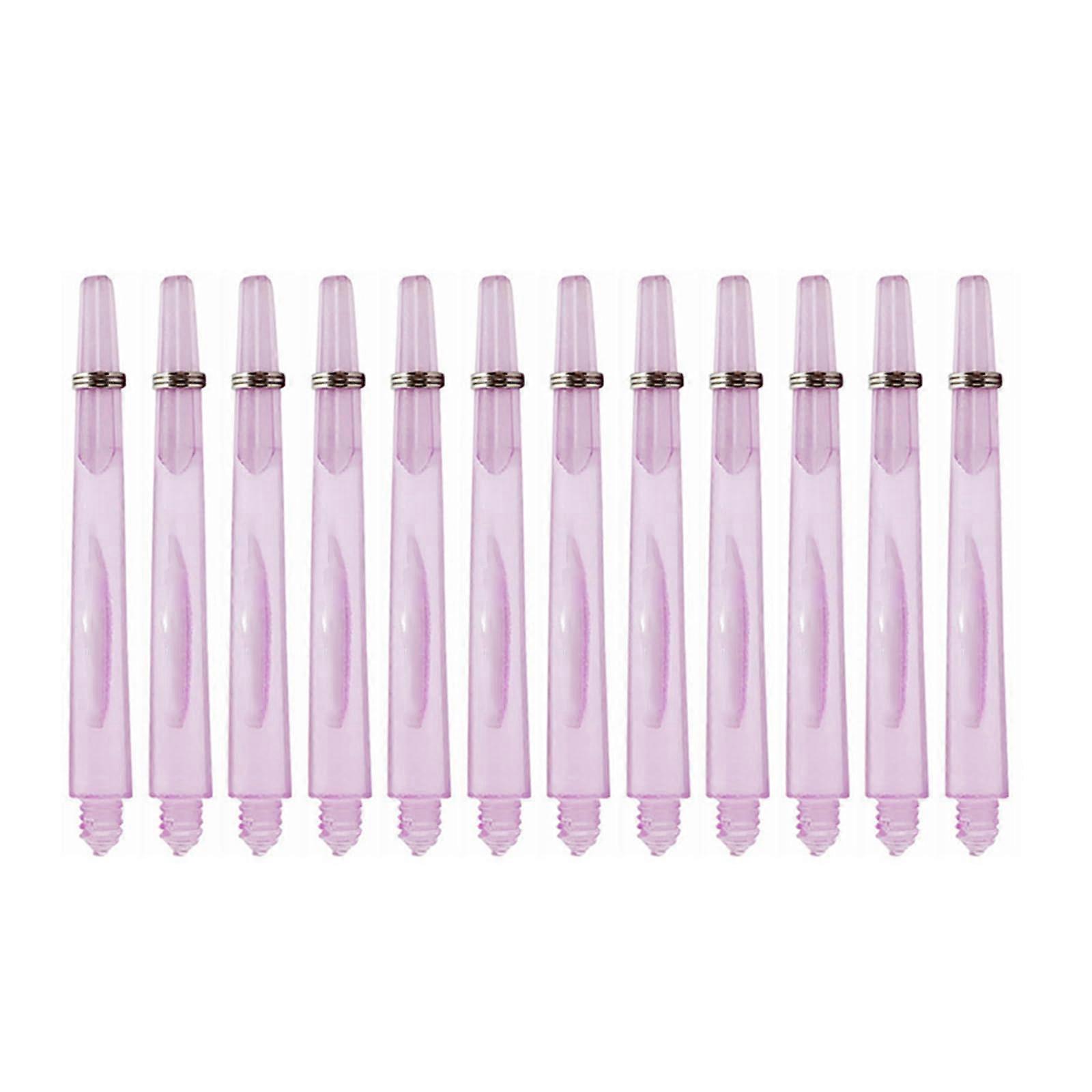 12 Pcs Clear Plastic Dart Shafts 2BA Threaded with Stainless Steel Ring for Enhanced Accuracy