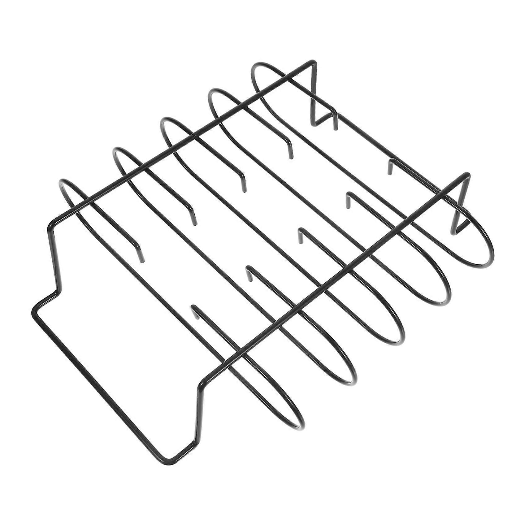 Non Stick BBQ Chicken Rack Vertical Grill Stand for Steaks Kabobs Outdoor Cooking Camping