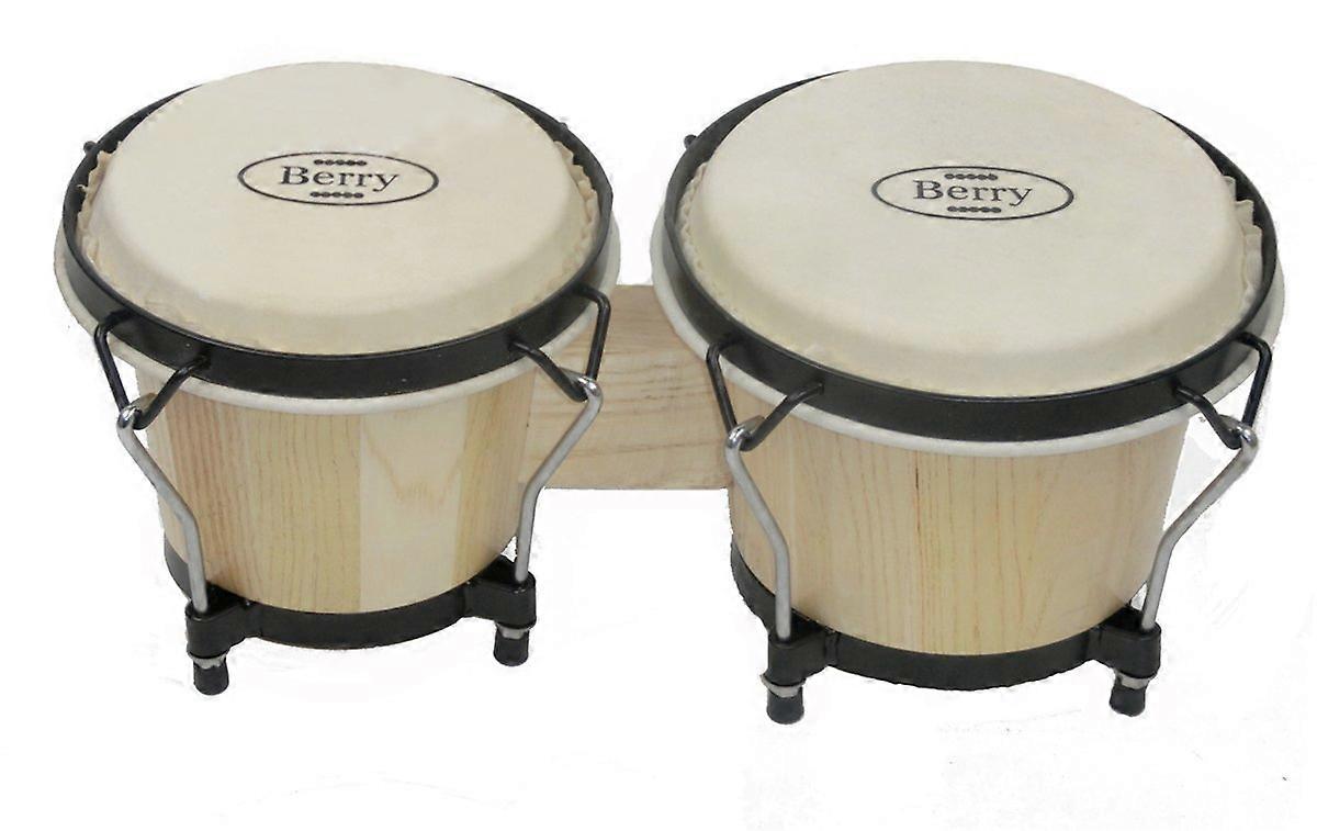 Kids Wooden Bongo Drum Set with Durable Maplewood Shells and Bright Clear Tone for Beginners