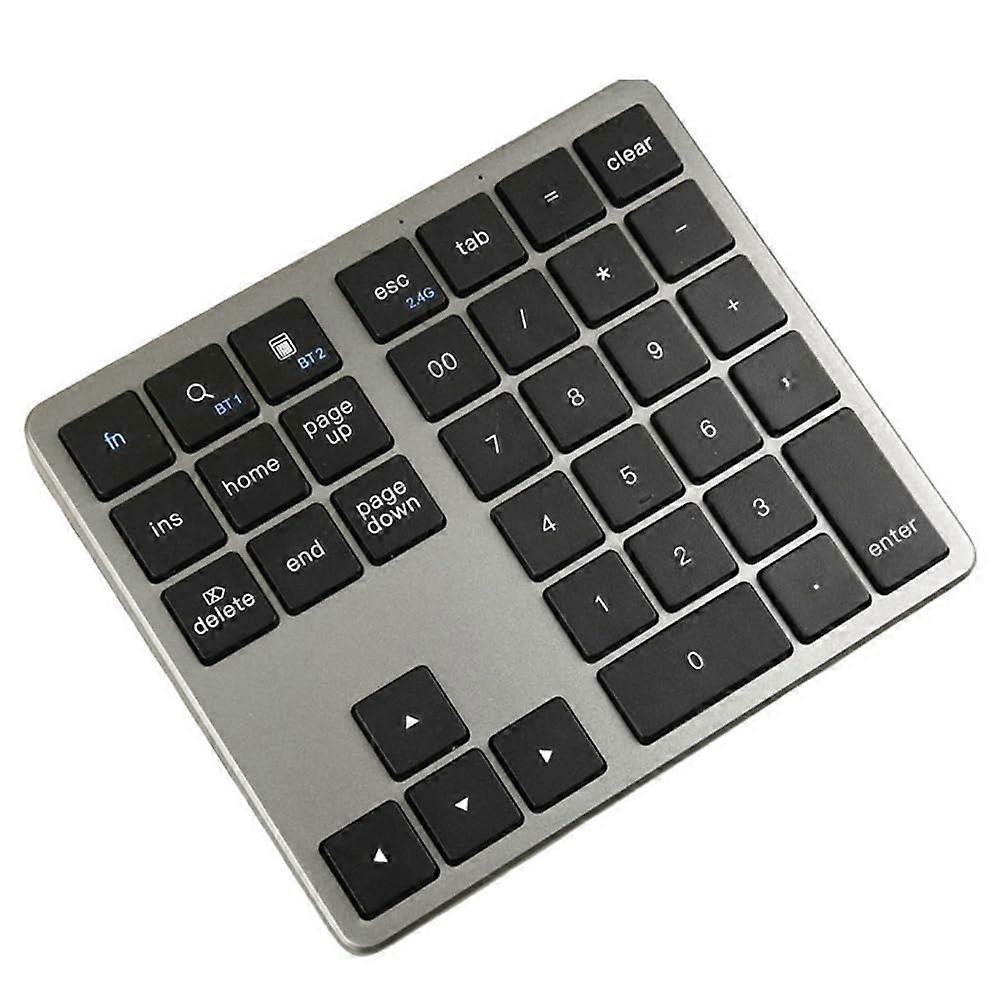 Wireless Numeric Keypad Bluetooth 35Key Rechargeable Ergonomic UltraThin for Laptop Compatible with Windows Mac iOS Android Black