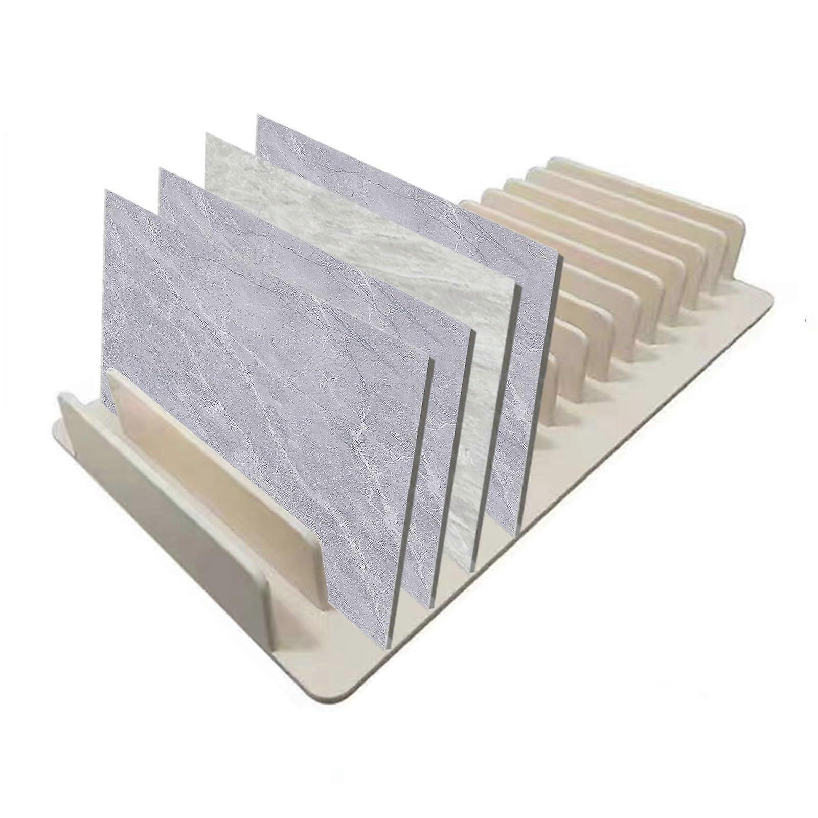 Tile Display Stand 11Grid ABS Floor Tile Rack for Showroom Exhibition Heavy Load Support White