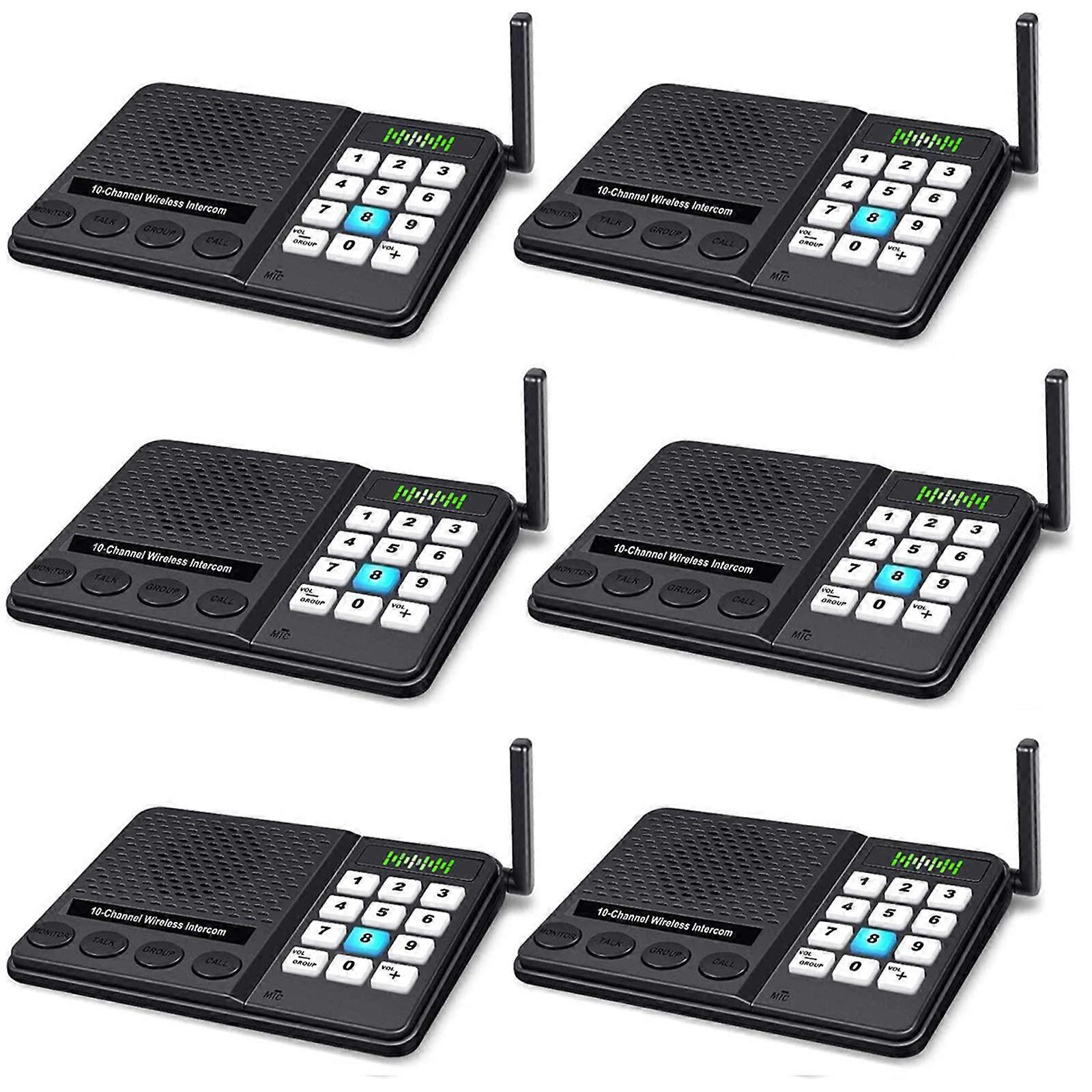 6 Pack Wireless Intercom System for Home and Office, Instant Room Communication, Easy Setup
