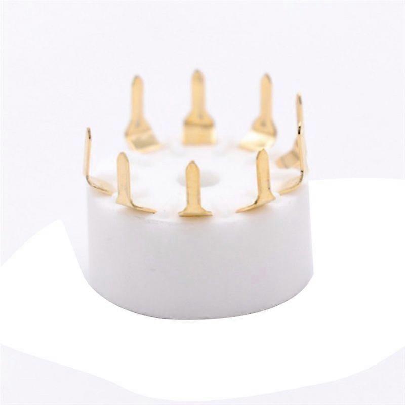 10PCS Ceramic 9Pin B9A PCB MOUNT Tube Socket for 12AX7 12AT7 Silver