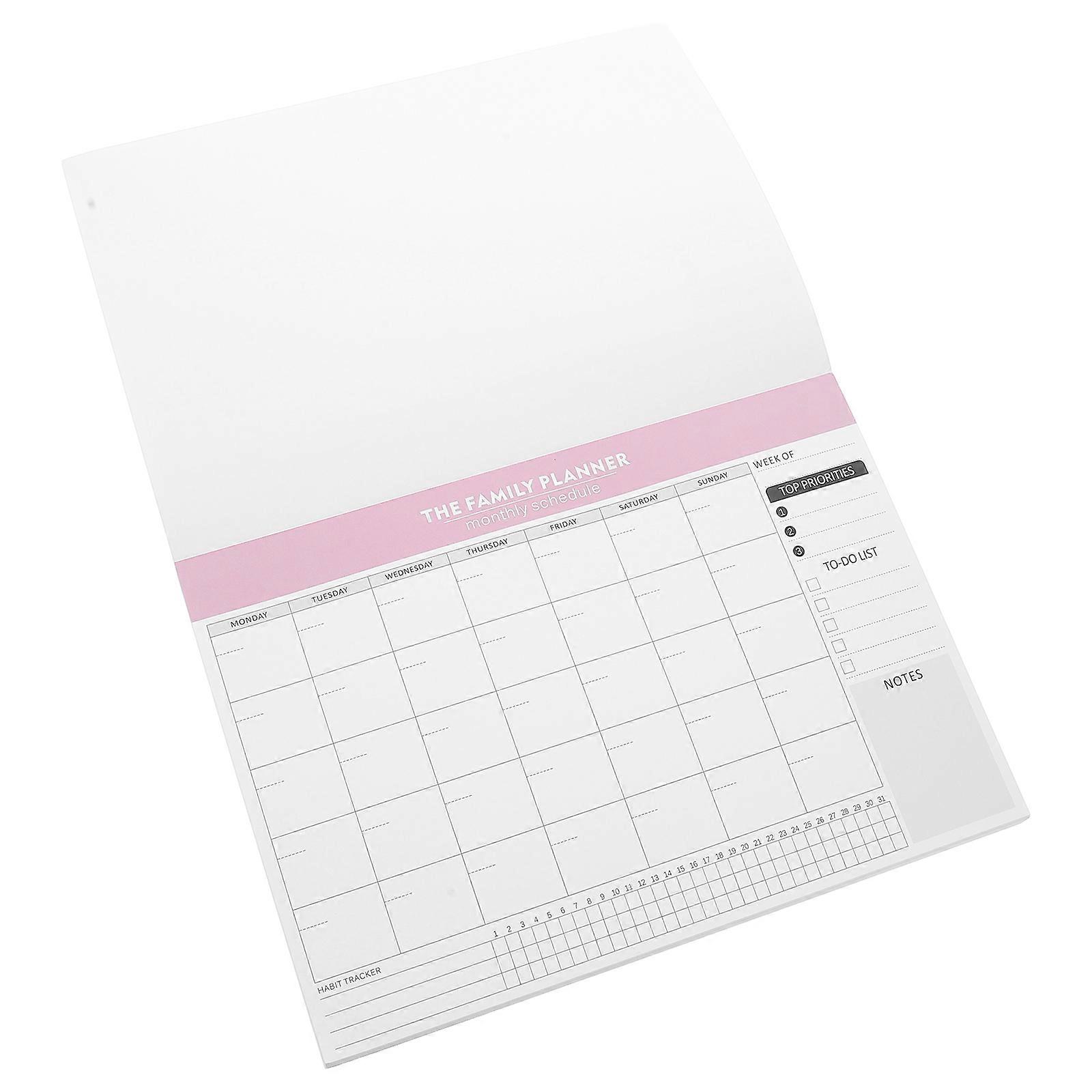 Habit Tracker Calendar Monthly Planner for Task Planning 1 Writable Notebook Pink