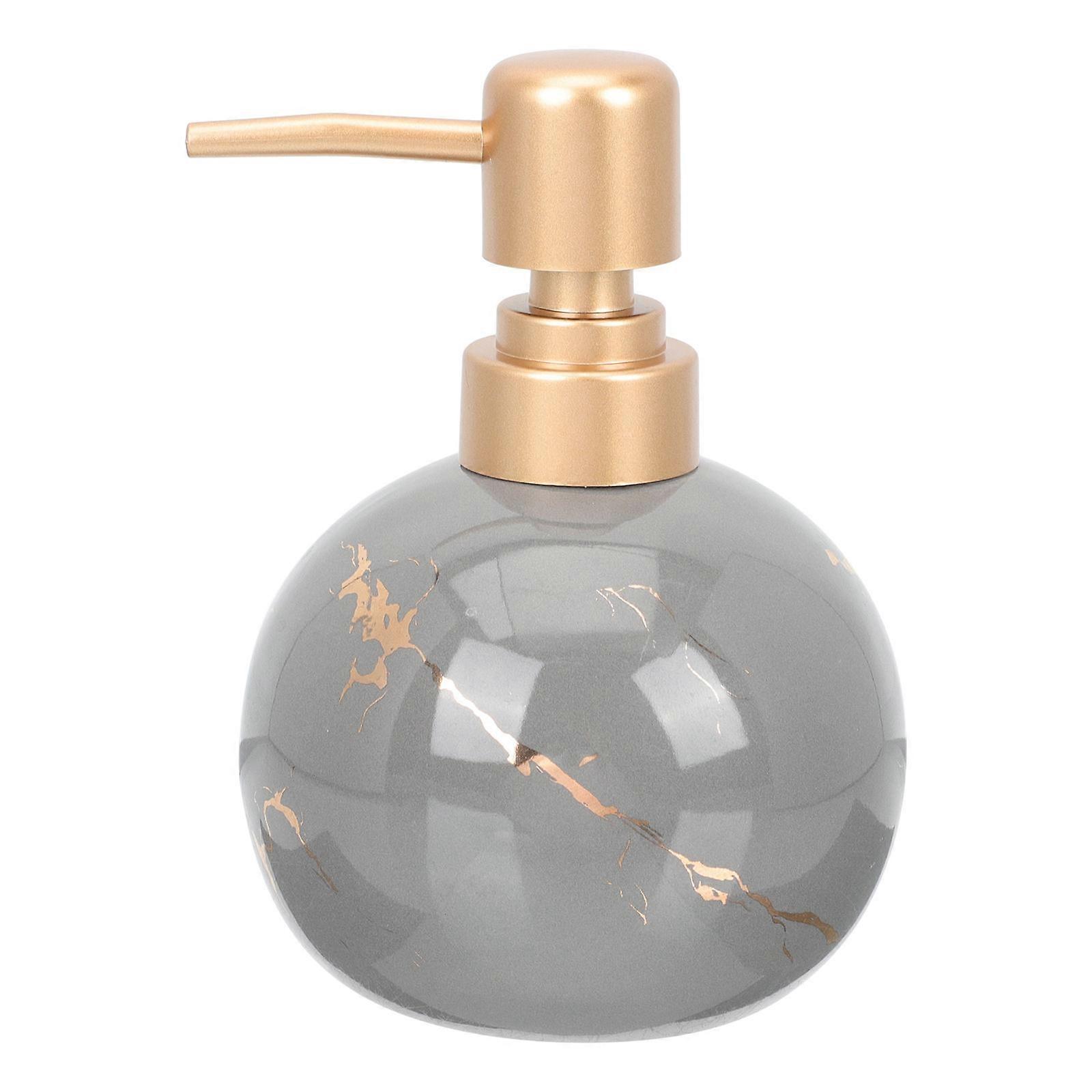 Refillable Ceramic Pump Bottle for Shampoo with Grey Plastic