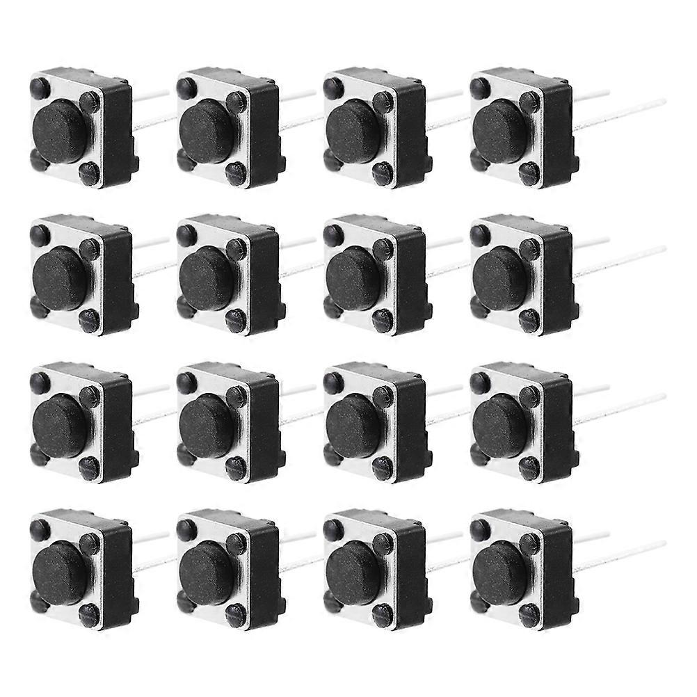 100Pcs Black Tactile Momentary Push Button for Cabinet Plastic Switch