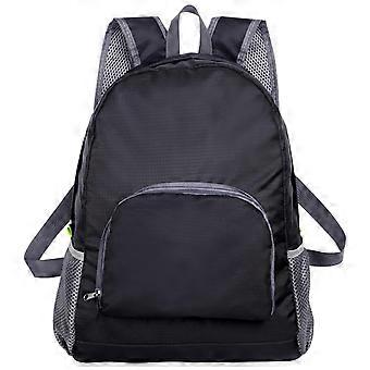 Mochila dobrável, impermeável e leve para caminhadas, camping e viagens, masculina e feminina, preta.