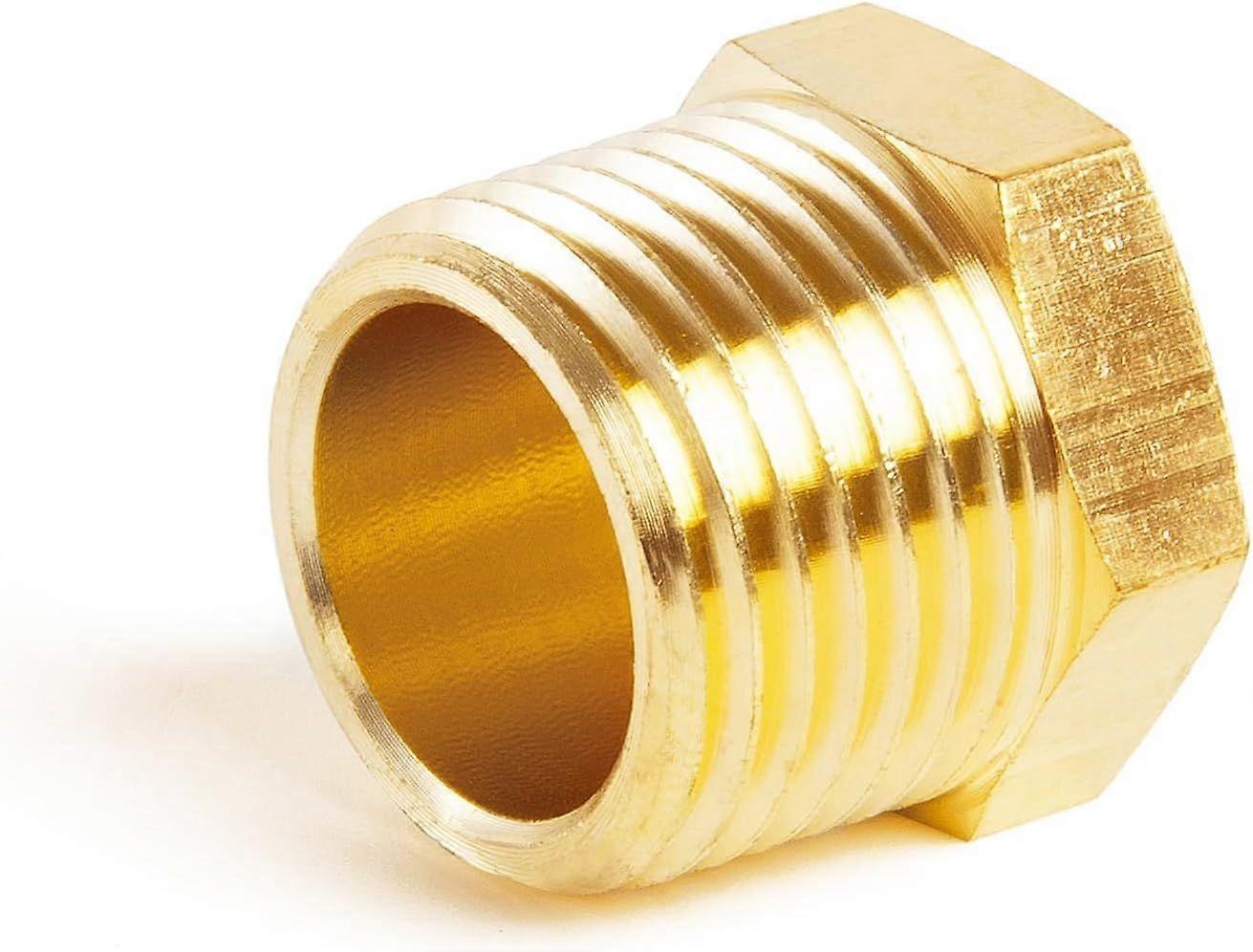 ComfyDom Brass Pipe Fitting, Outer Hex Head Socket Pipe Plug Fitting 3/8" NPT