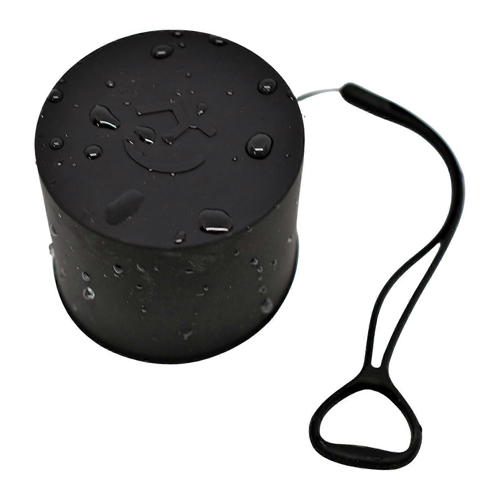 Protection d'objectif élastique résistante avec dragonne confortable, noire. Protège de la poussière et de l'humidité.