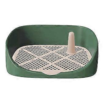 Hundtoalett för inomhusbruk, valpkruka med upphöjt staket och avtagbart galler, stänkskyddande design för små och stora hundar, lätt att rengöra