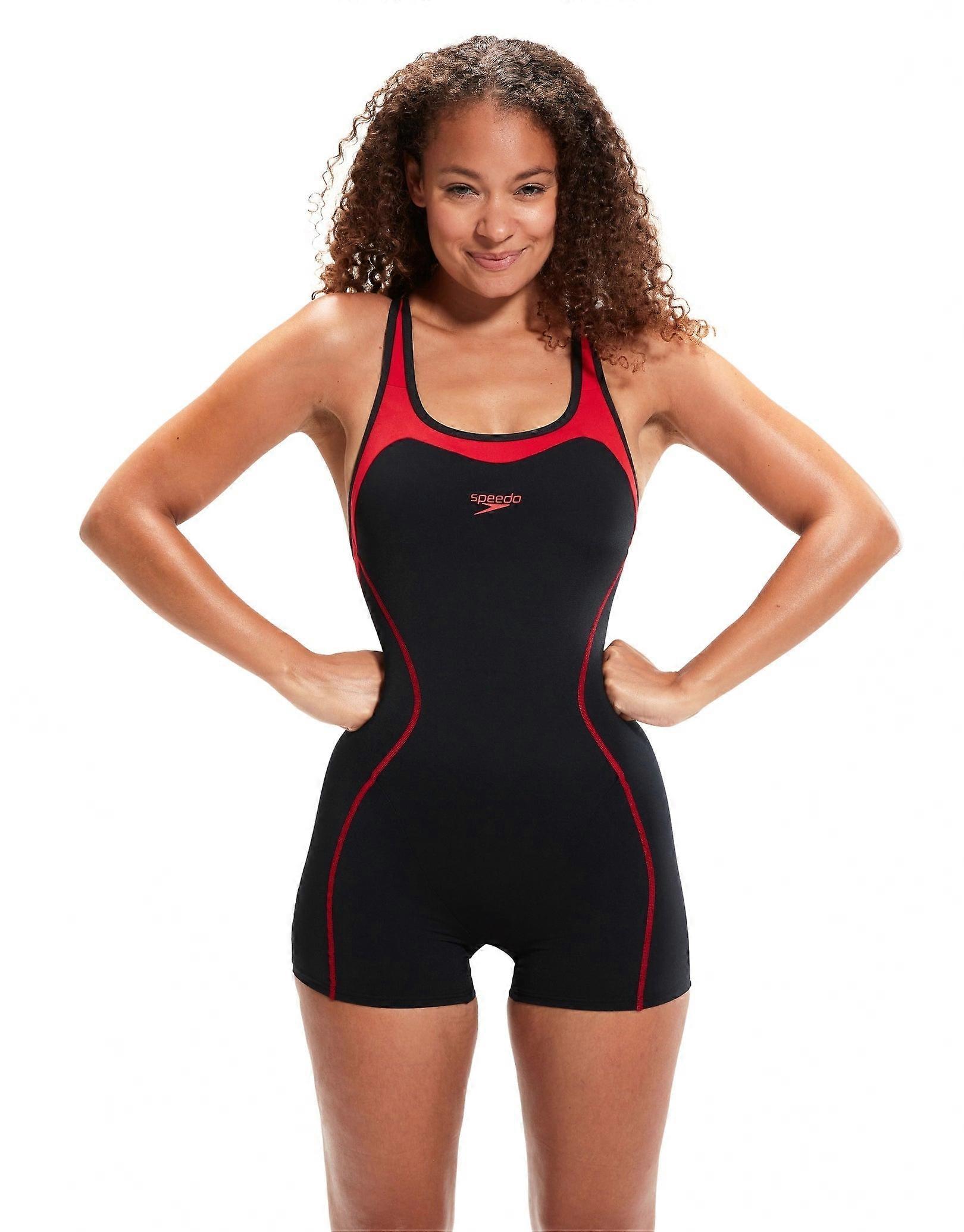 Speedo Panel Legsuit - Negru / Rosu