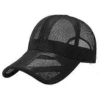 Zomer Mesh Honkbal Hoeden Zonbestendige Hoeden voor Outdoor Sport Workout Hoeden (Zwart)