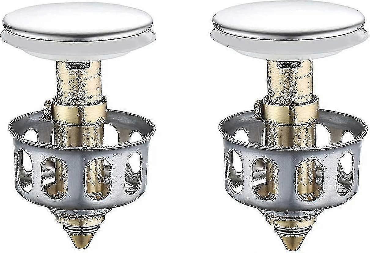 2 Pack Pop Up Sink Drain Plug With Basket