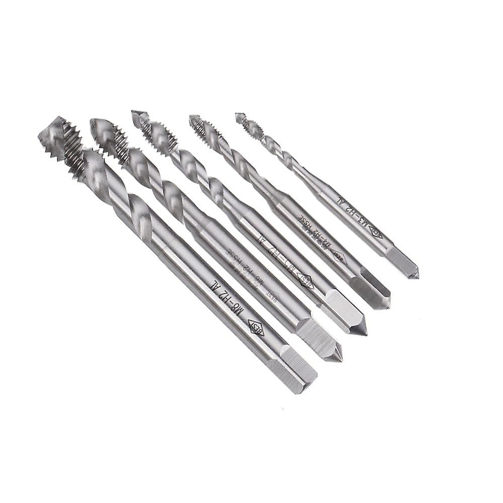 5Pcs M3-m8 Hss Spiral Screw Tap Machine Thread For Alumunium And Alloy