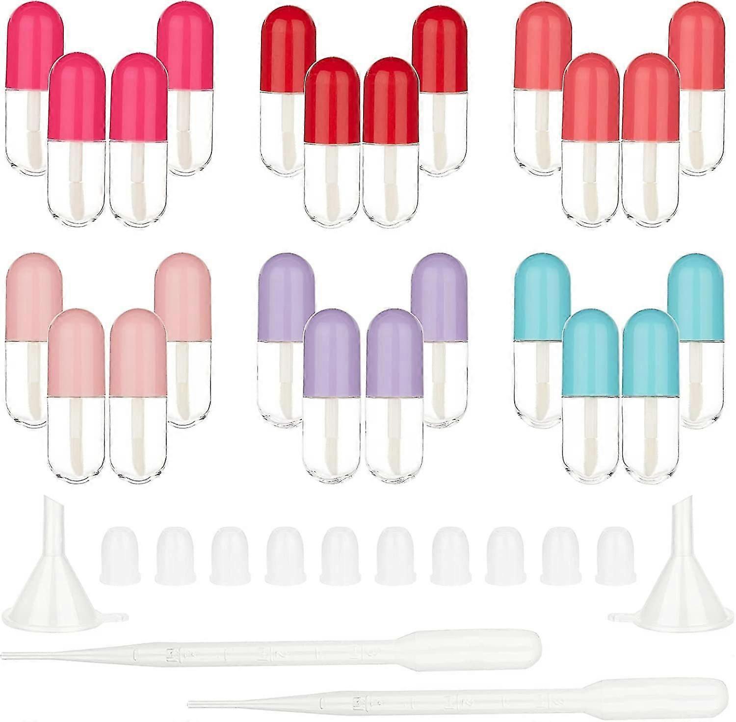 24pcs 3ml Creative Mini Capsule Shaped Empty Lip Gloss Tube Bulk Refillable