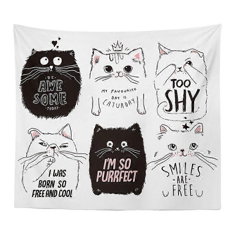 Six Cats Velvet Wall Tapestry Decorative Art Backdrop