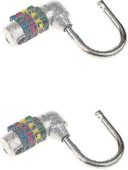 2pcs 4 Letter Dial Combination Padlock 4 Letter Code Pas Lock - Silver