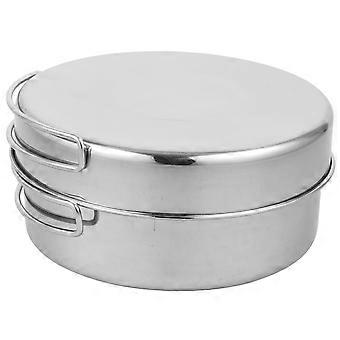 Compact Stainless Steel Camping Cookware Set for Hiking, Picnics and BBQs, Easy Clean Design
