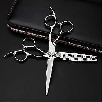 Professional Hair Cutting Scissors Set 6 Inch Japanese 440C Steel Barber Thinning Shears with Case