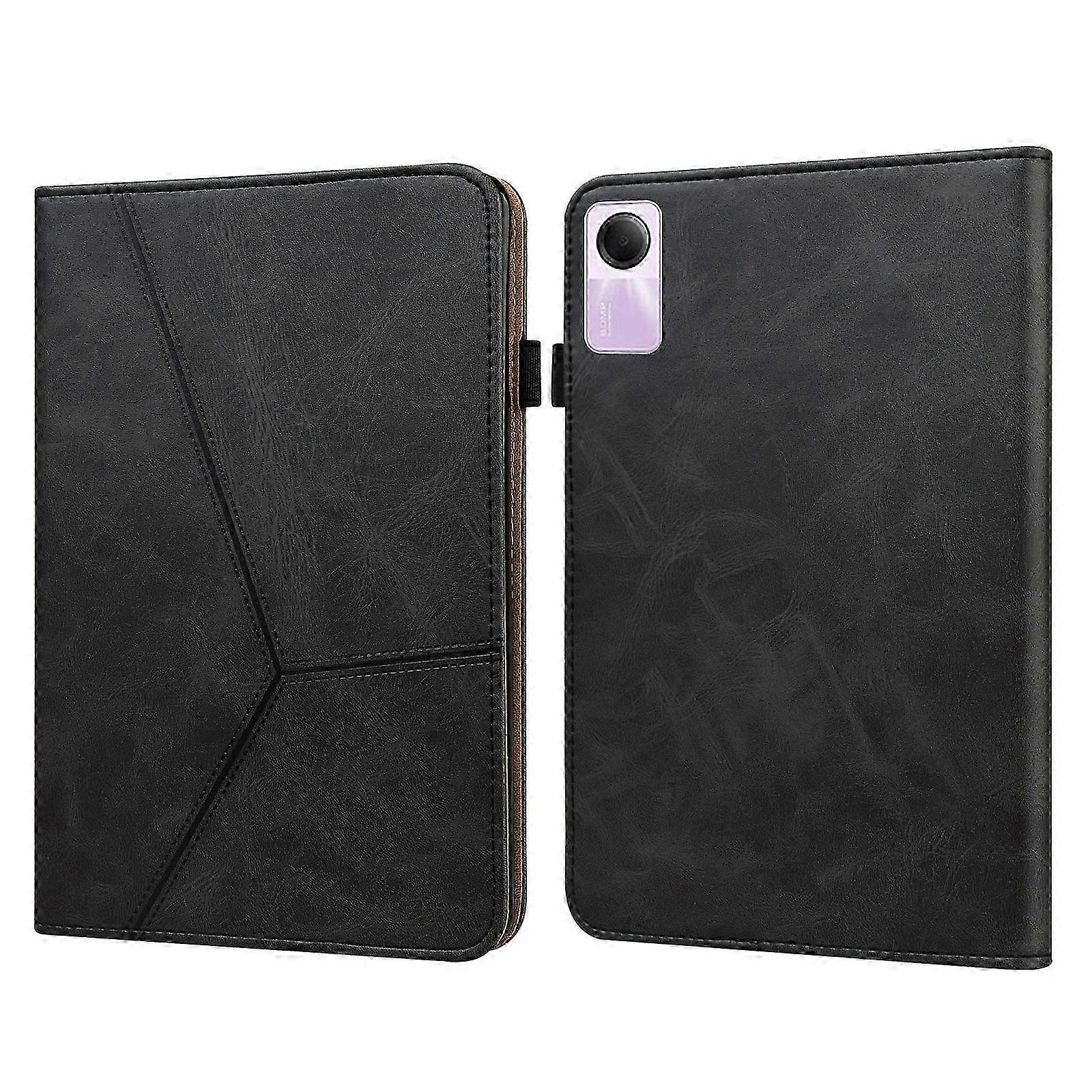 (New) Solid Color Stripe Embossed Leather Tablet Case 26-27