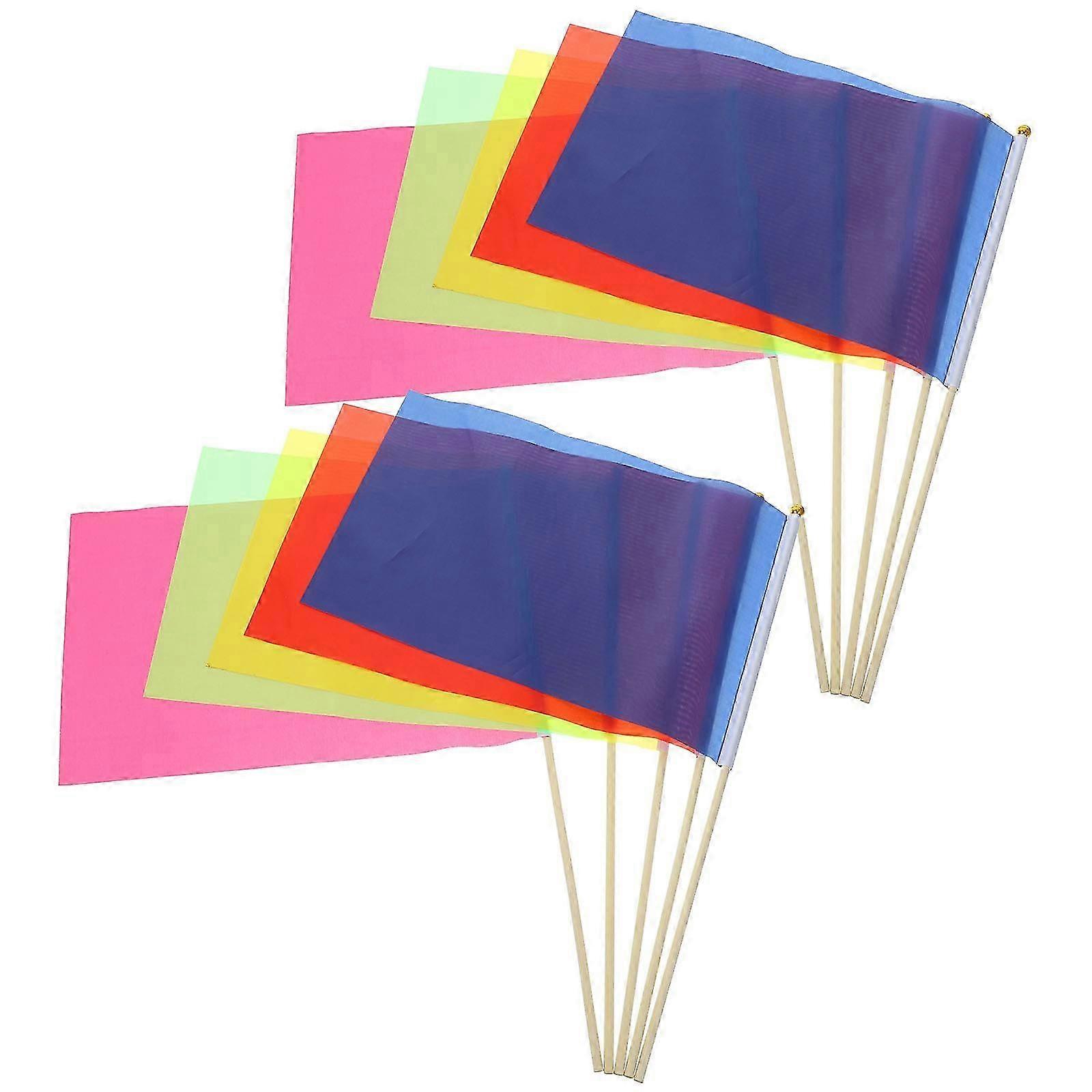 10pcs Lawn Marking Flags Landscape Flags Garden Flags Rectangle Flags Marking Tool