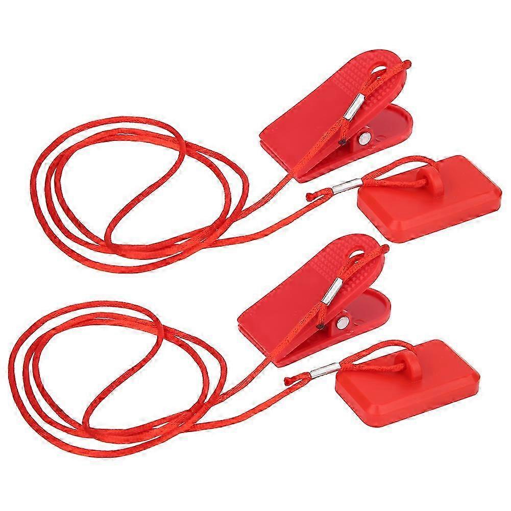 2Pcs Running Machine Safety Switch Lock Magnet Key Universal Accessory Rectangle Clip